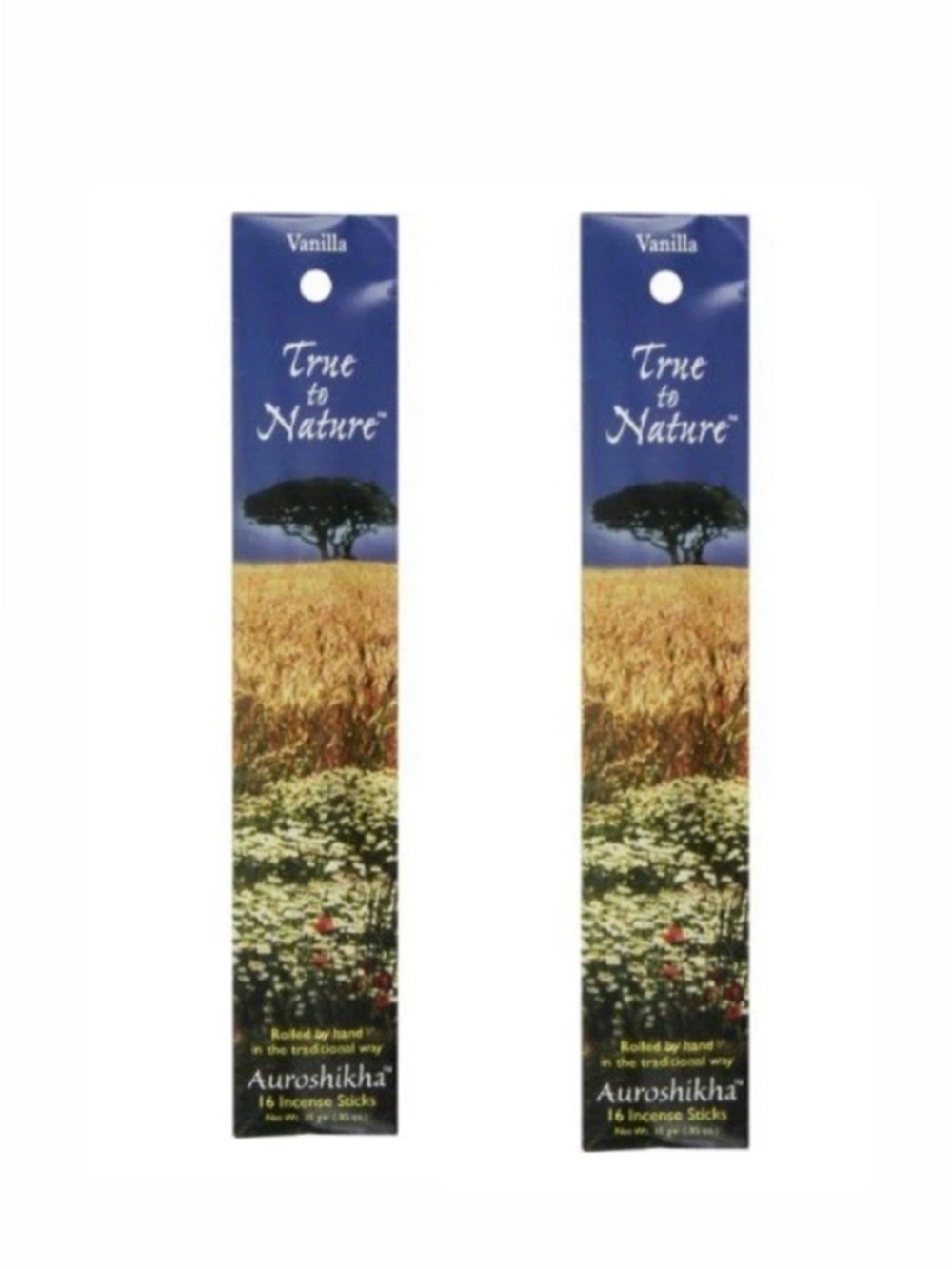 Two True to Nature Auroshikha Incense Sticks Vanilla 10 grams